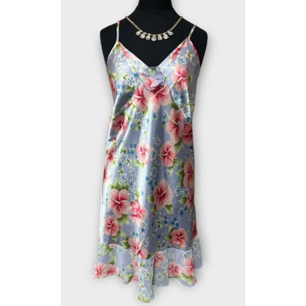 Cabernet Sleepwear Womens Babydoll Small Nightgown Slip‎ Dress Chiffon Floral